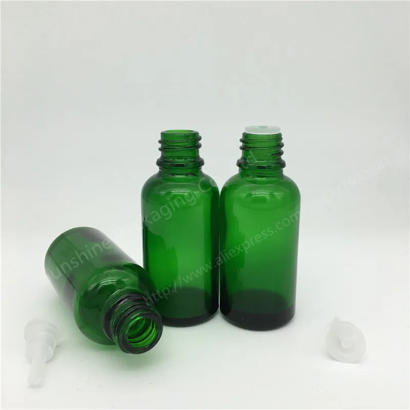 

High Quality 500Pcs 30ml Childproof Screw On Caps Green Glass Eliquid Bottle, Cosmetic Packaging,Hot sale