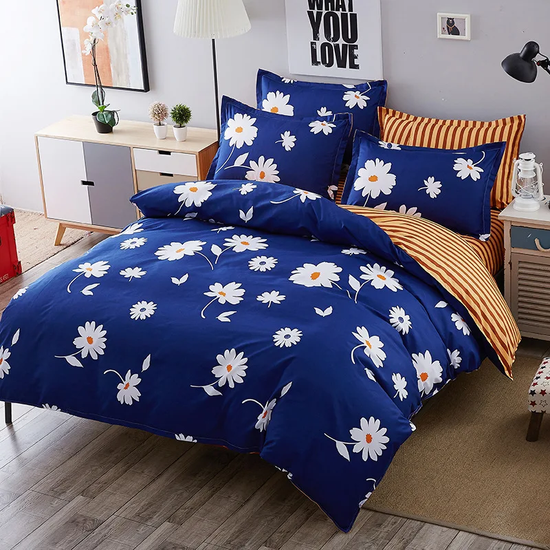 Комплект постельного белья из 3/4 предметов с цветочным рисунком пододеяльник