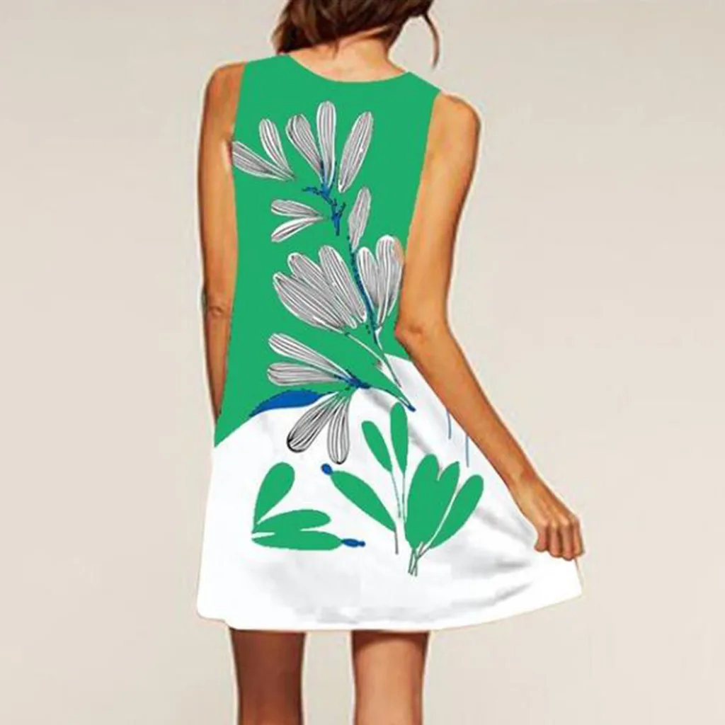 Женское платье с цветочным принтом JAYCOSIN повседневное пляжное без рукавов в стиле