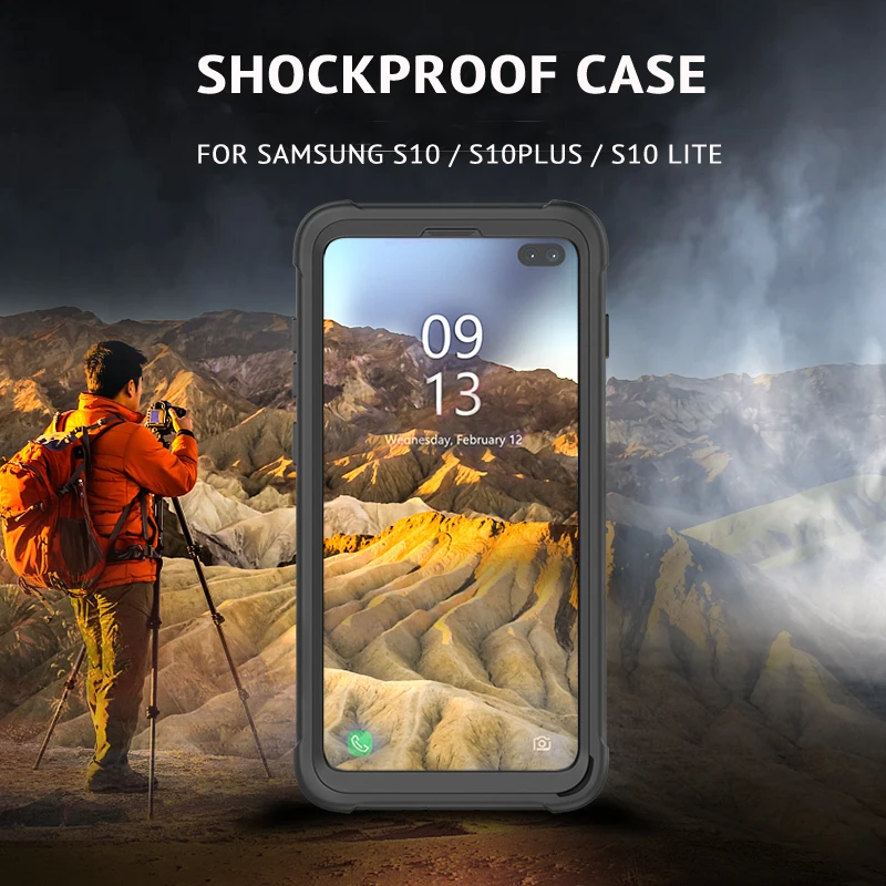 Полноразмерный прочный прозрачный чехол Бампер для Samsung Galaxy S10 Plus S10e с встроенной