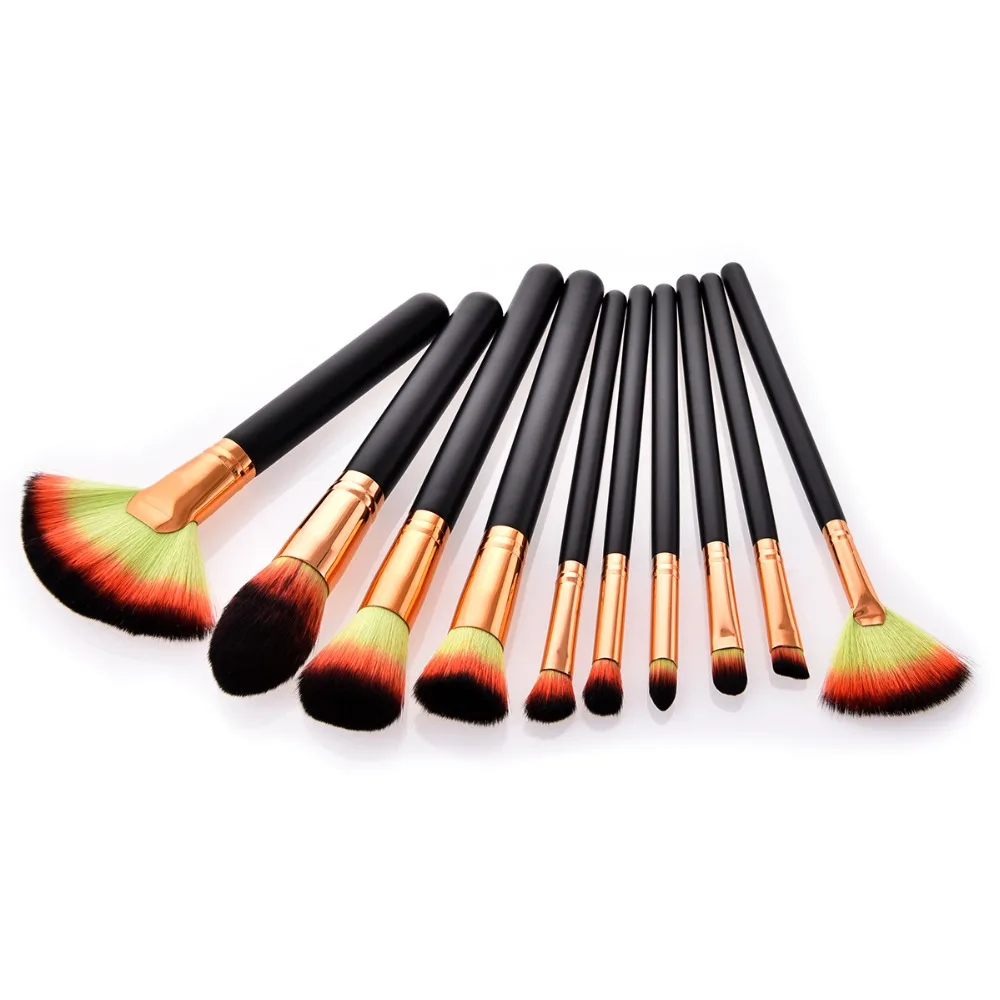 Набор кистей для макияжа черная ручка основа порошок смешивание веер контур