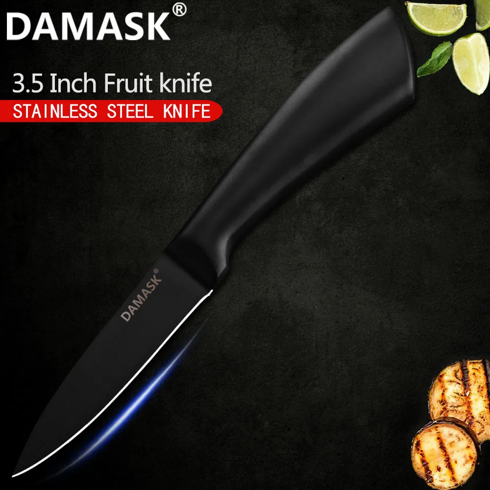 3.5 inch Paring Дамасский кухонный нож из нержавеющей стали ножи для хлеба Nakiri Santoku универсальный кухонный нож японские ножи шеф-повара очень острые и прочные - Цвет: 3.5 inch Paring