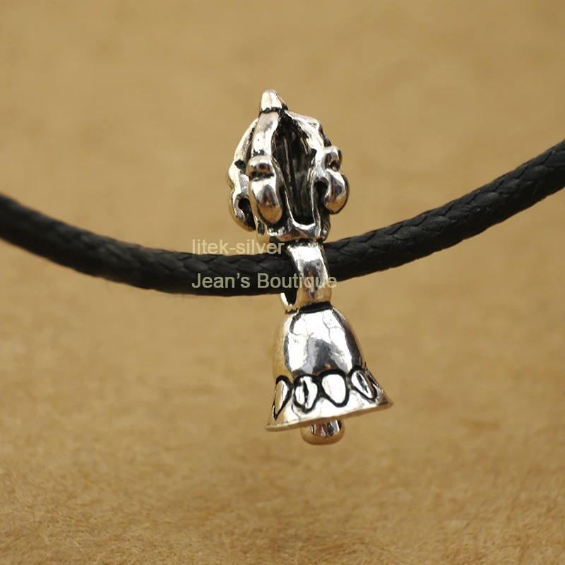 S92 твердый Стерлинговый SIL Тибетский буддизм Vajra Bell Dorje Charm Spacer Подвеска DIY