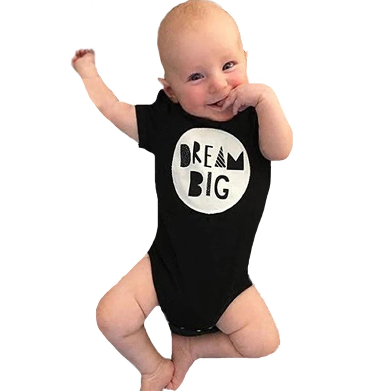 

SOSOCOER Baby Boy Romper 2017 Summer Letter Newborn Rompers Jumpsuit High Quality Short-sleeve Black Boy Romper For Kids Clothes