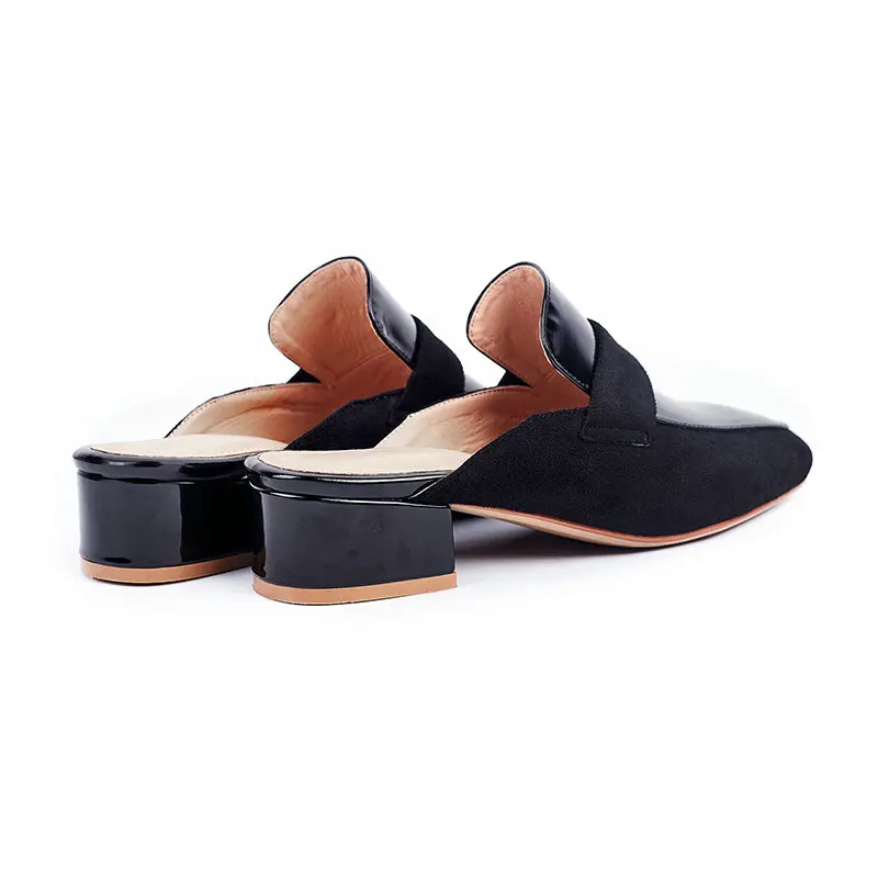 Женские туфли-мюли ESVEVA летние туфли из флока на квадратном каблуке средней
