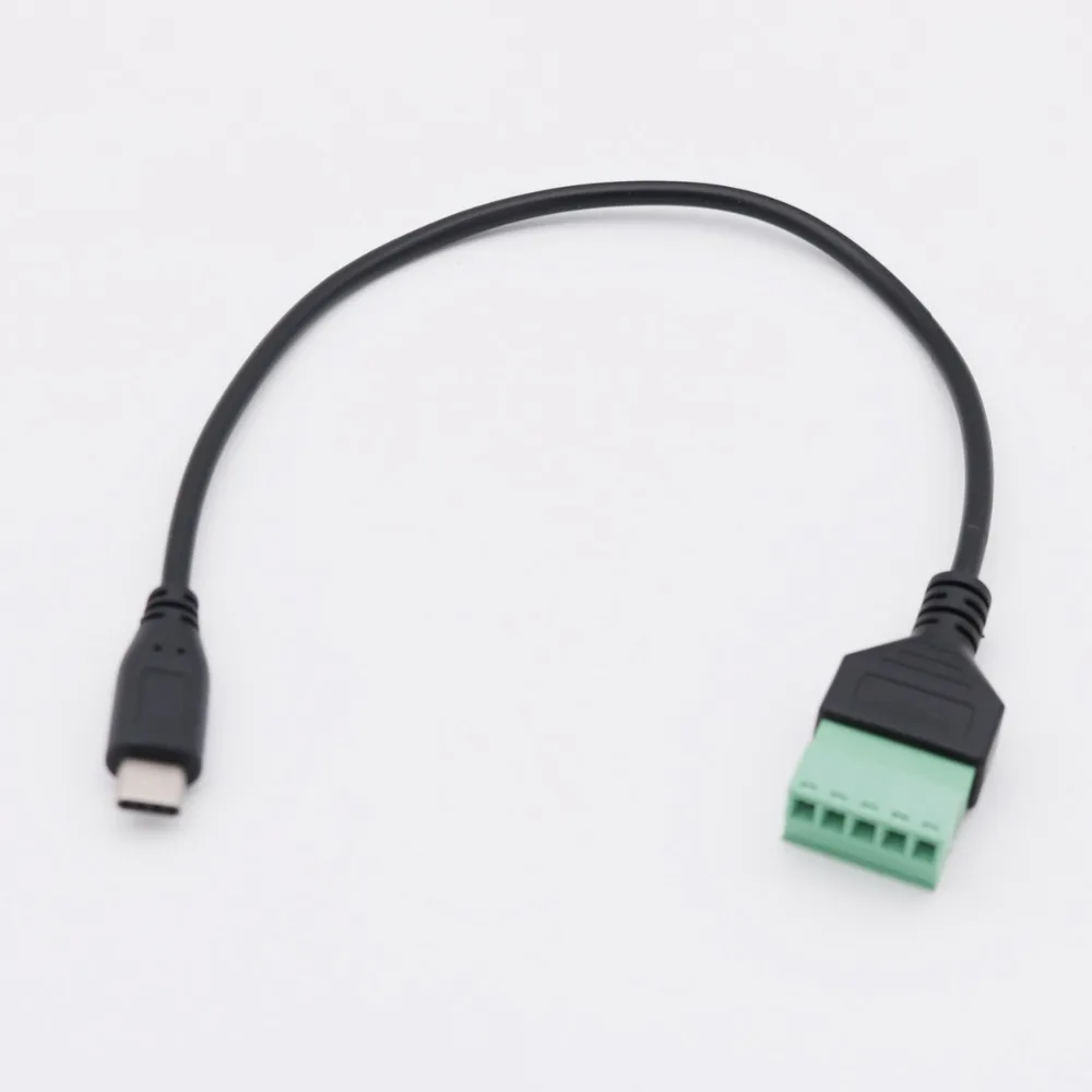 1 шт. USB-C USB 3 Type-C Штекерный 5-контактный винтовой Соединитель с защитным разъемом