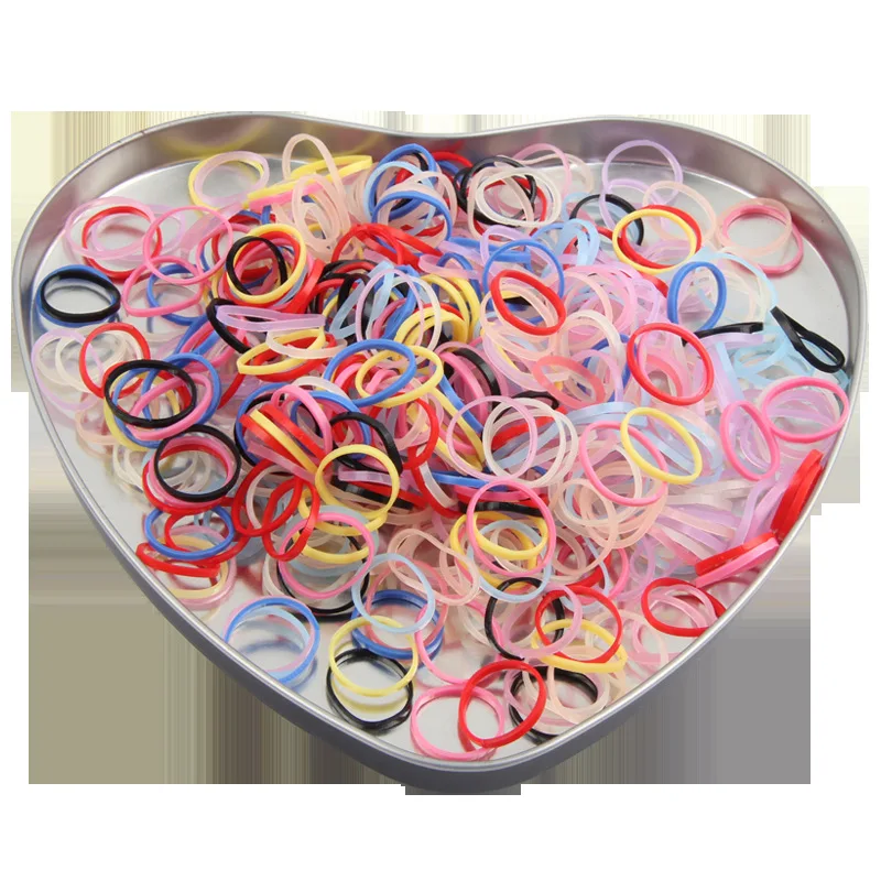 200/1000 шт. милое разноцветное кольцо для девочек Одноразовые эластичные резинки