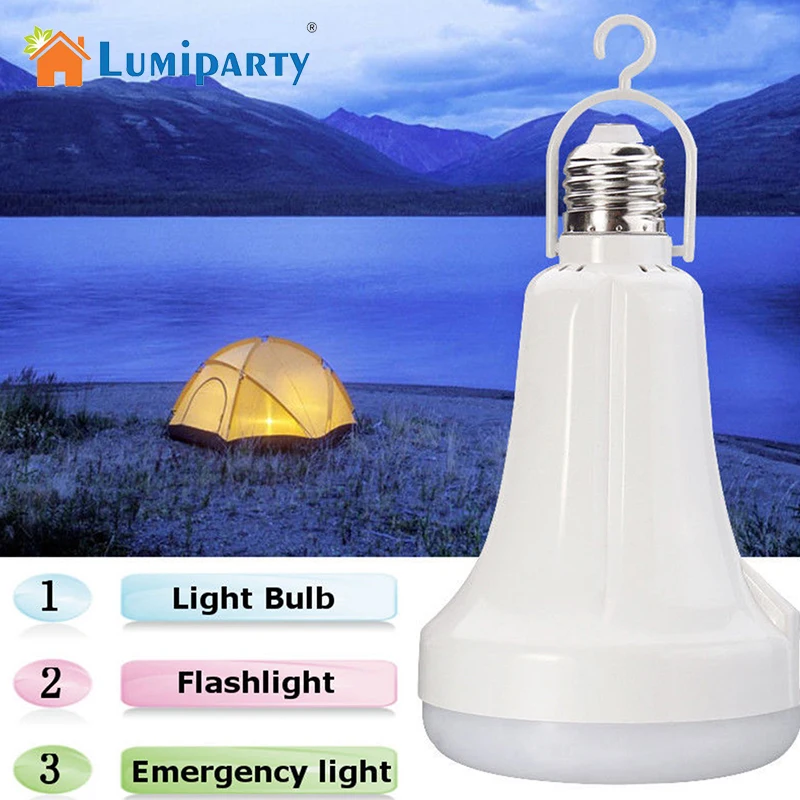 LumiParty LED E27 энергосберегающая USB перезаряжаемая интеллектуальная лампа фонарик