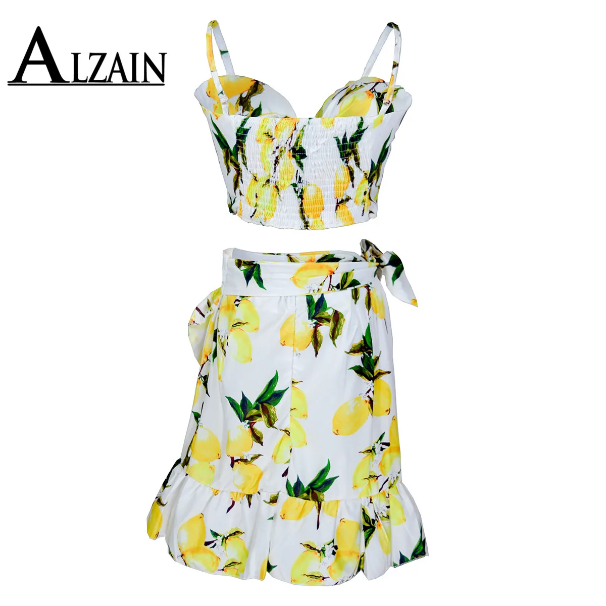 Сексуальный женский комплект из 2 предметов с высокой талией и цветочным принтом