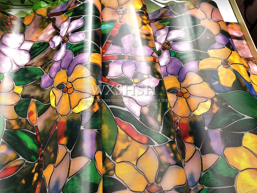 

The Latest Color Magnolia Pattern Glass Decorative Film Self Adhesive Static Privacy Protective Window Stickers Stained Decals