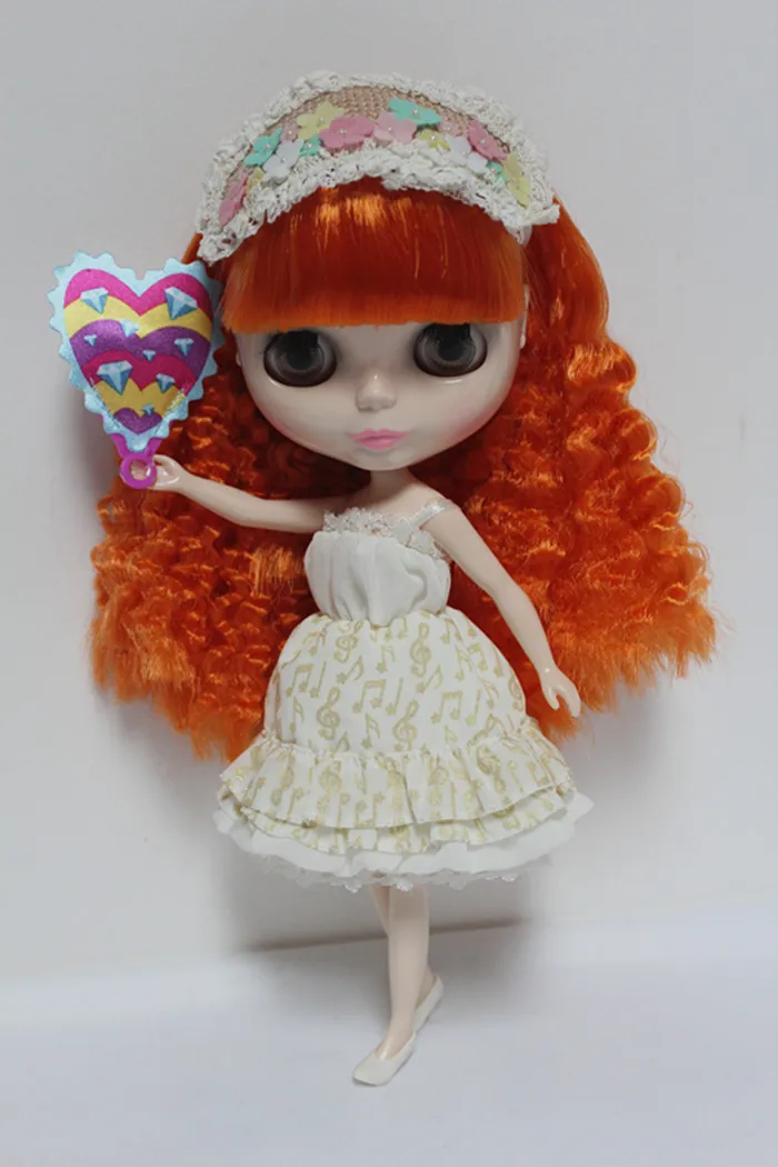Кукла Blygirl Blyth Обнаженная кукла 30 см обычная оранжевая красная челка волосы куклы