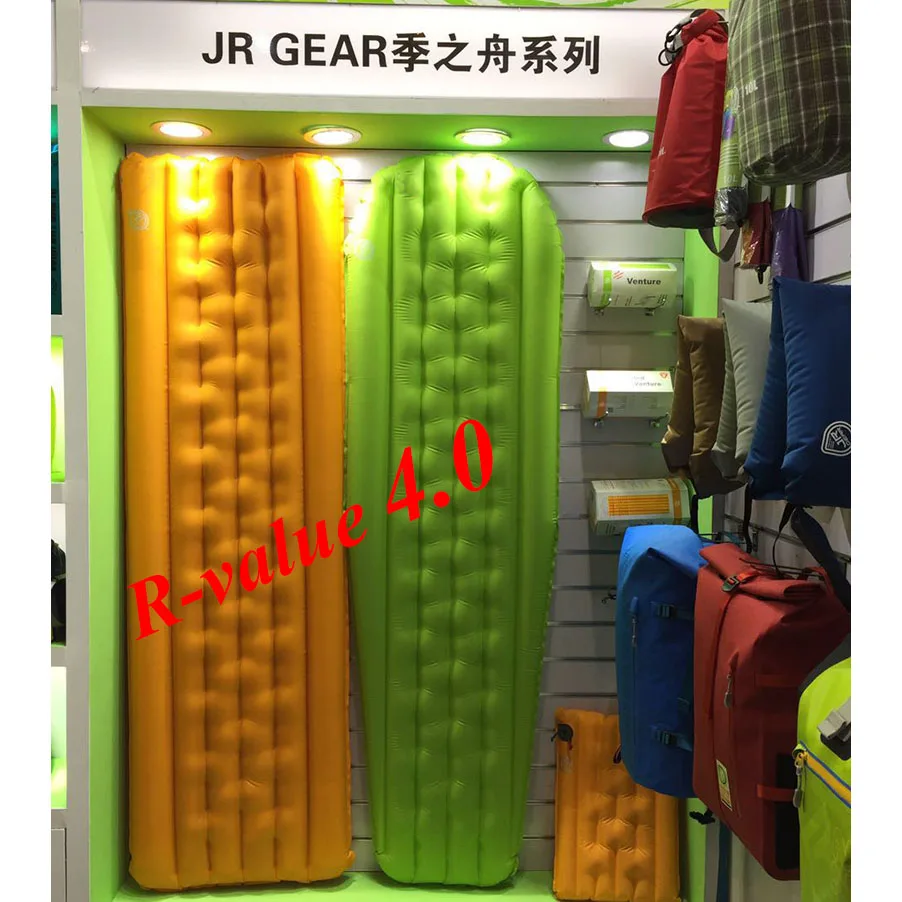 R-значение 4 0 JR gear Сверхлегкий Открытый надувной матрас коврик с ТПУ Флим спальный