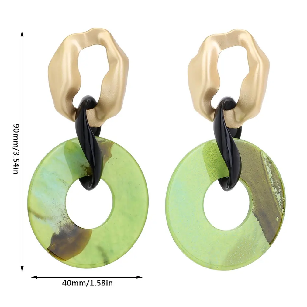 Water Ripple Chain Acetate Plate Multilayer Earrings Europe And America Exaggerated Big Name Simple Bohemia | Украшения и
