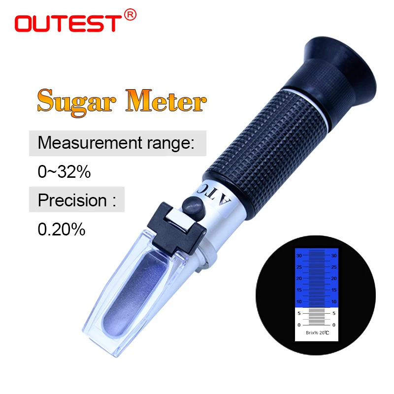 Suger meter 0-32 ATC рефрактометр Брикса анализатор спиртометр автоматический рефрактометр пиво мед антифриз соленость молоко сахар метр рефрактометр - Цвет: Suger meter 0-32