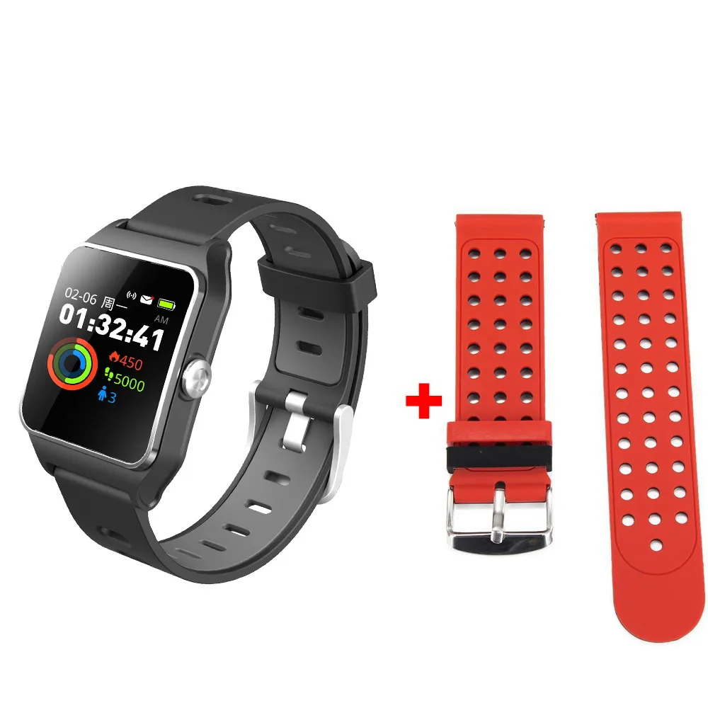 black add red BR3 gps мультиспорт Smart Сердечного ритма Фитнес браслет IP68 Водонепроницаемый Цвет Экран трекер часы - Цвет: black add red