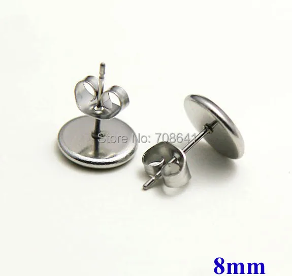 Пустая основа для сережек гвоздиков из нержавеющей стали круглые гвоздики