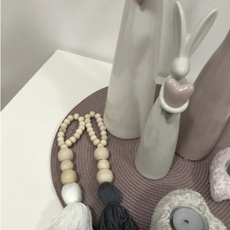 Асель кулон ручной работы деревянные бусины Tassel Pendant Nordic стена детской комнаты