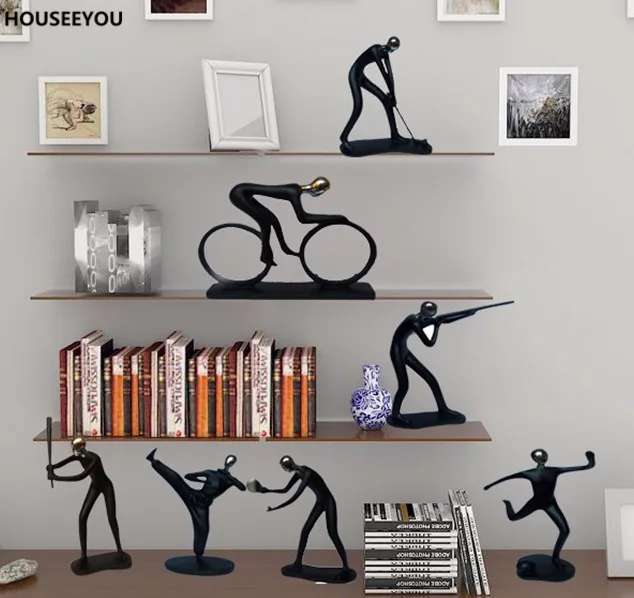 Современные креативные фигурки людей для упражнений на велосипеде из смолы