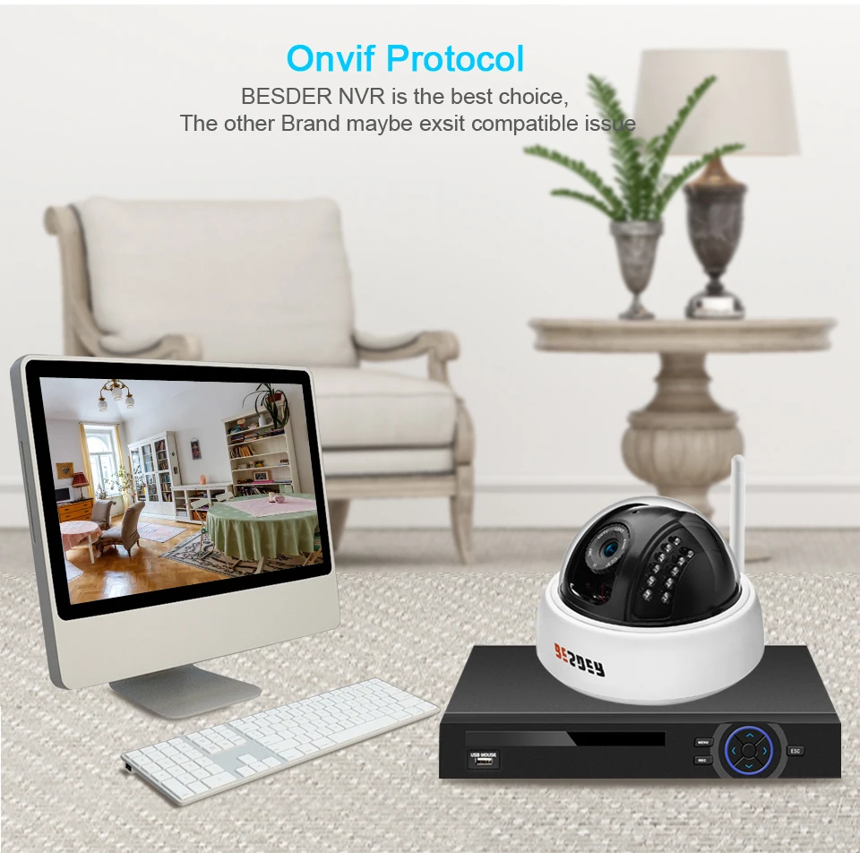 Ip камера видеонаблюдения BESDER 720P 1080P Wi Fi 2 Мп со встроенным микрофоном|Камеры