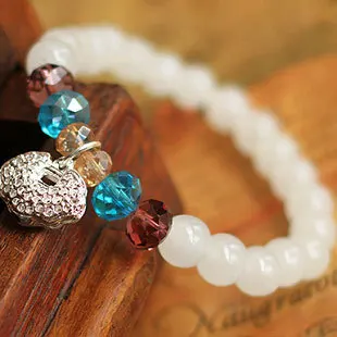 2014 Высокое качество 925 проба Натуральный Белый халцедон Браслеты и браслет для