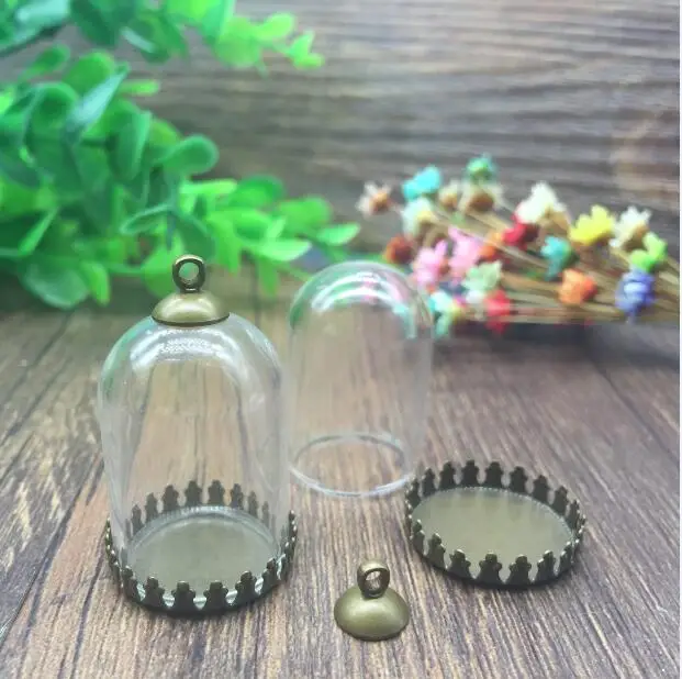 5 компл./лот форма трубки 30*20 мм стеклянный глобус бронзового цвета маленькая