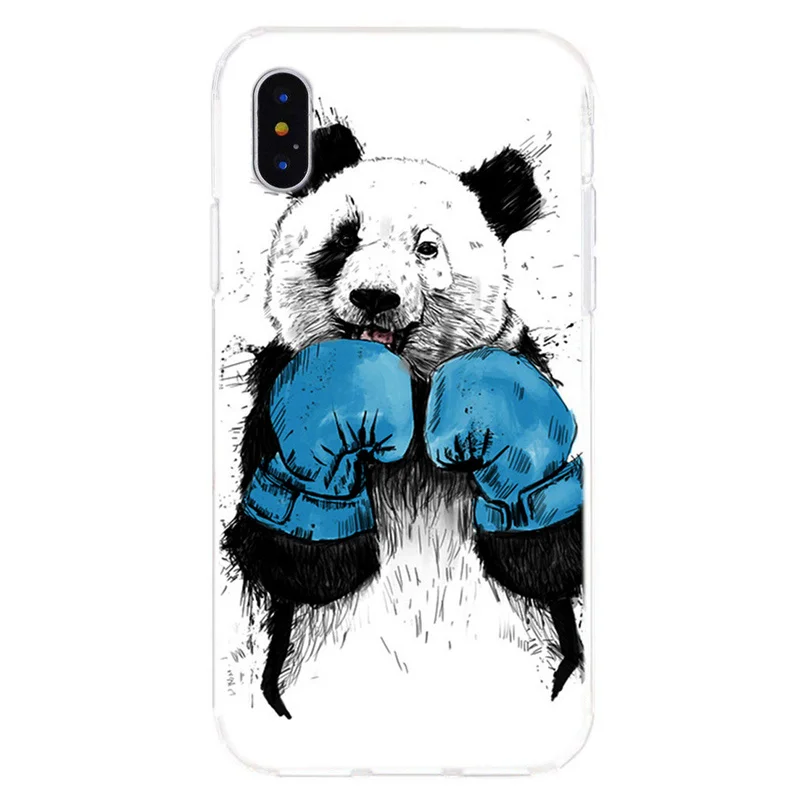Мягкие чехлы для iPhone X XS XR силиконовые с пандой 8 7 6 6S Plus Max I051 | Мобильные телефоны и