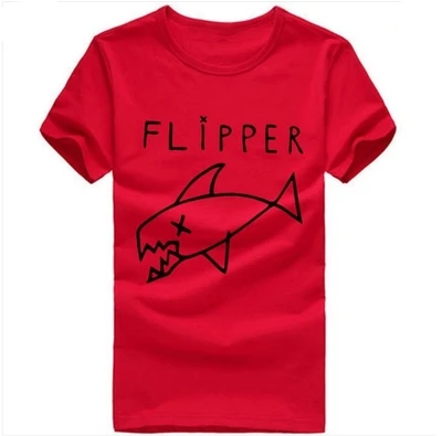 Флиппер рыба Курт Кобейн рок музыкальная группа футболки мужские хлопок Круглый
