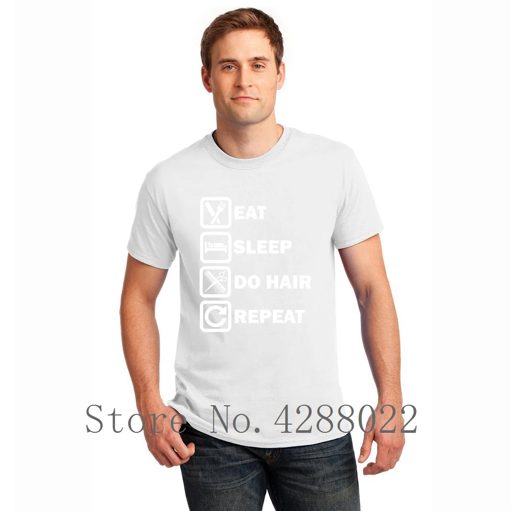 Парикмахерская Повседневная простая для волос стильная футболка с круглым