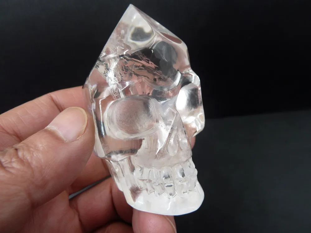 183g NATURAL QUARTZ CRYSTAL carved SKULL T1209 | Дом и сад