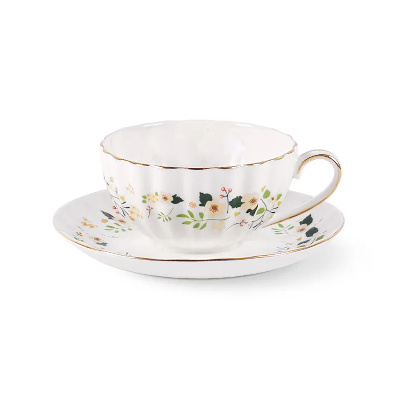 200 мл сладкий цветочный костяной фарфор набор для кофе чашка и блюдце офиса