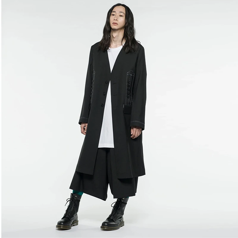 

Тренчкот мужской с V-образным вырезом, Модный повседневный приталенный белый тренчкот Slim line, 2019