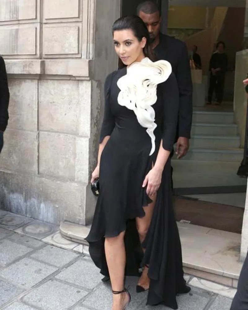 Дизайна Kim Kardashian сонцезащитные очки вечерние платья с длинными рукавами больших