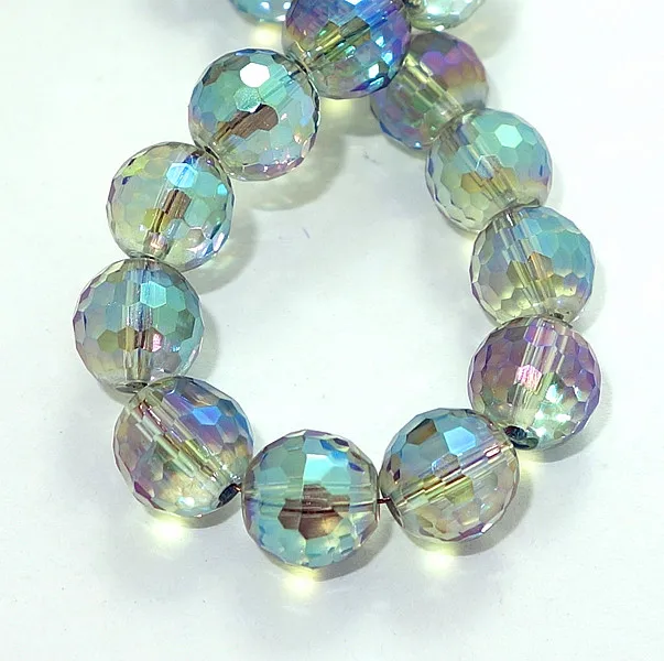 

Wholesale 40pcs Glass Crystal jewelry Loose Spacer Round 96 Faces Beads 8mm PW22