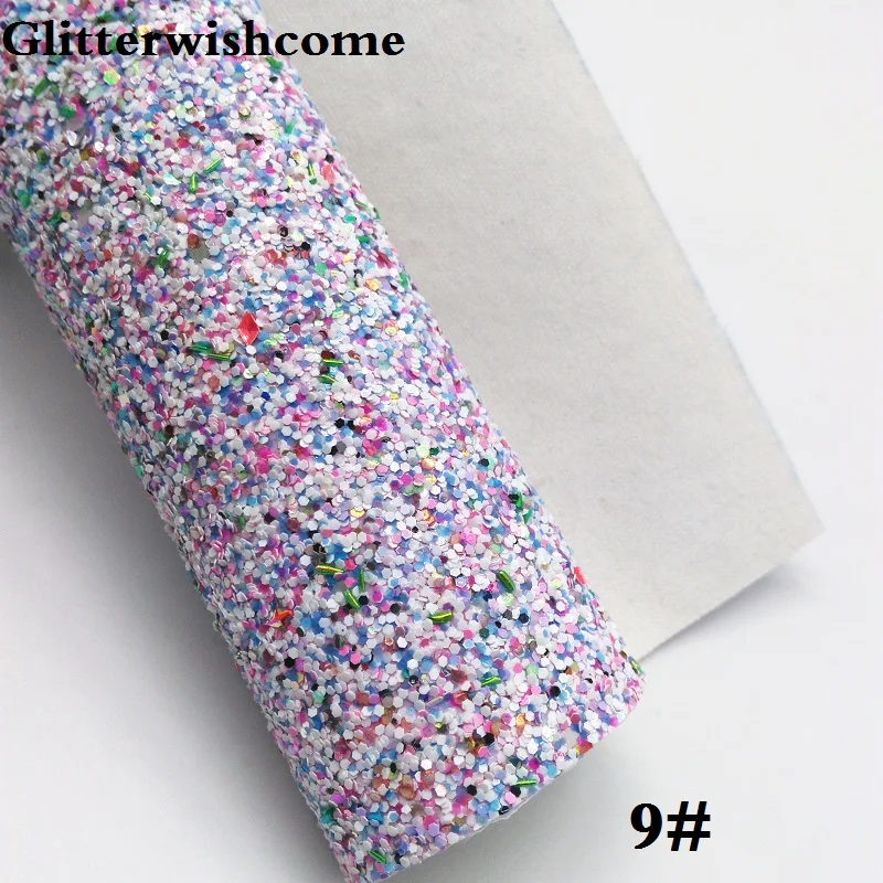 9 Glitterwishcome 21X29 см A4 размер винил для бантов массивный блеск кожа Fabirc искусственная кожа листы для бантов, GM181A - Цвет: 9