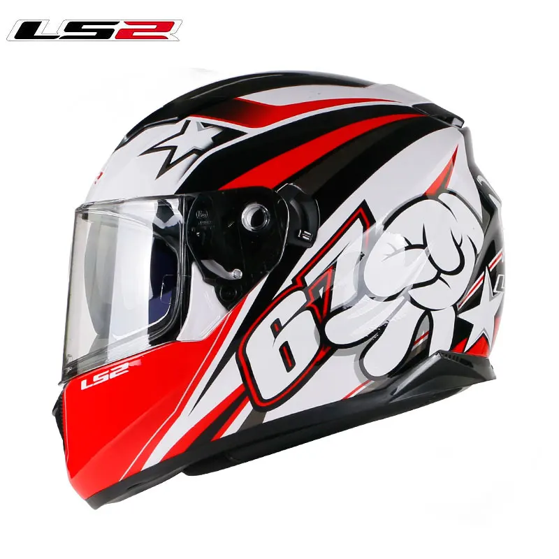 LS2 ff328 moto rcycle шлем с внутренним солнцезащитным козырьком двойной объектив полный шлем без подушки безопасности шлем moto capacete точка утверждения - Цвет: Red giant