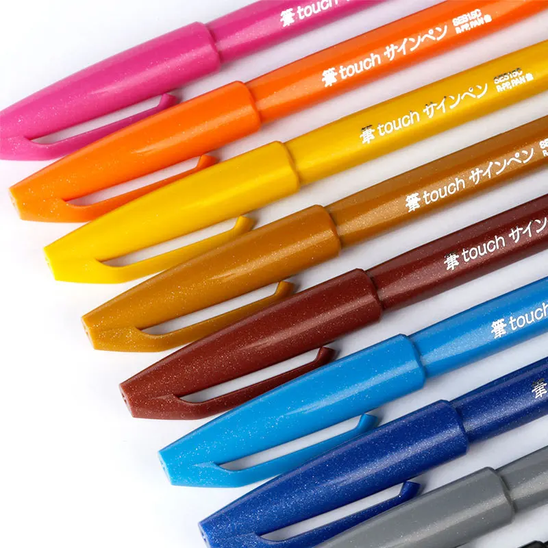Pentel Китайский Японский офисный чернильное перо набор художественных ремесел ручка сенсорная Акварельная маркер ручка для Diy Канцтовары Школьные принадлежности Ses15c