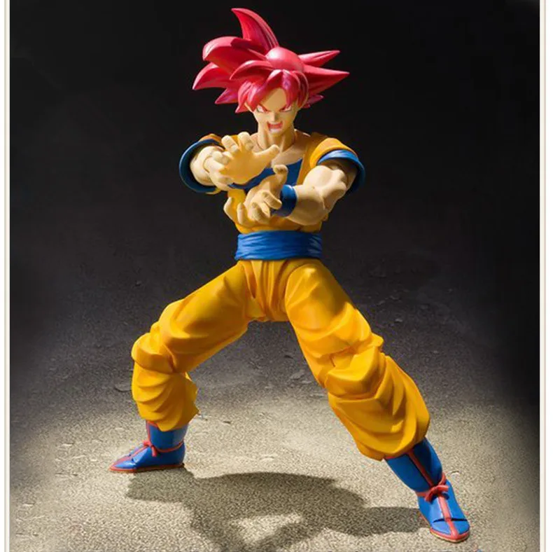 HKXZM Anime 15CM Dragon Ball Super Saiyan God Son Goku Red Hair Gokou PVC Action Figure Collectible Model | Игрушки и хобби