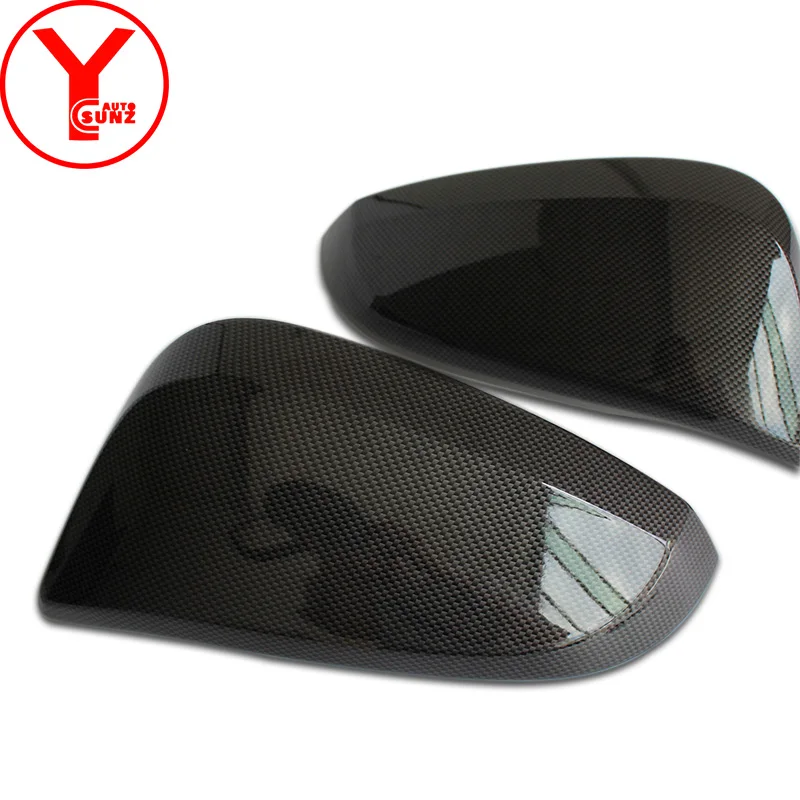 carbon fiber ABS black side rearview mirror cover for toyota rav4- hilux revo fortuner innova accessories YCSUNZ - Цвет: carbon fiber