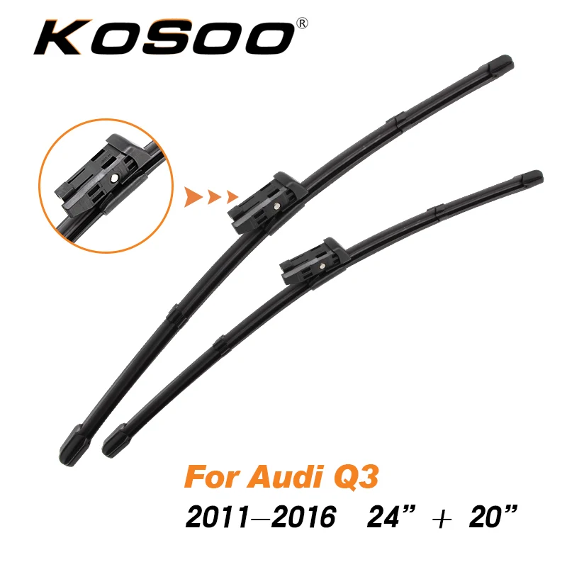 KOSOO для AUDI Q3 2"+ 20" 2 шт. 2011 2012 2013 автоматического стеклоочистителя ветрового стекла резиновые автомобильные аксессуары для укладки волос - Цвет: Q3 2420