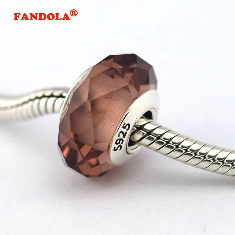 Очаровательные браслеты Pandora очаровательные румяна стеклянные бусины из