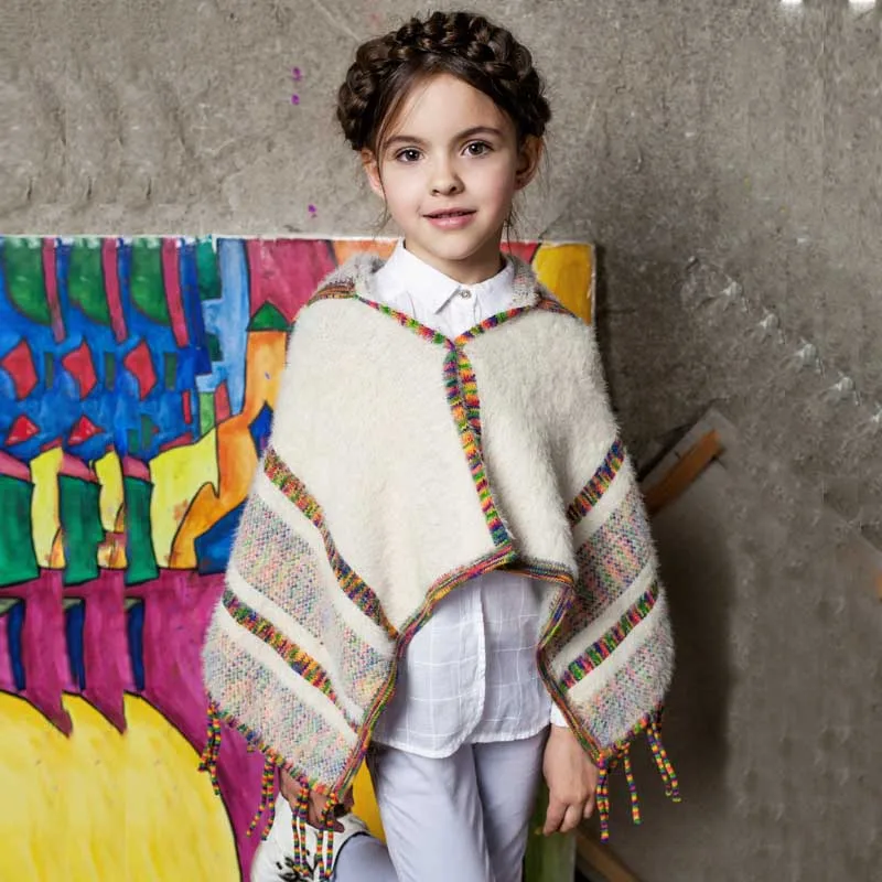 Детские свитера с капюшоном для девочек вязаный кардиган свитер шаль