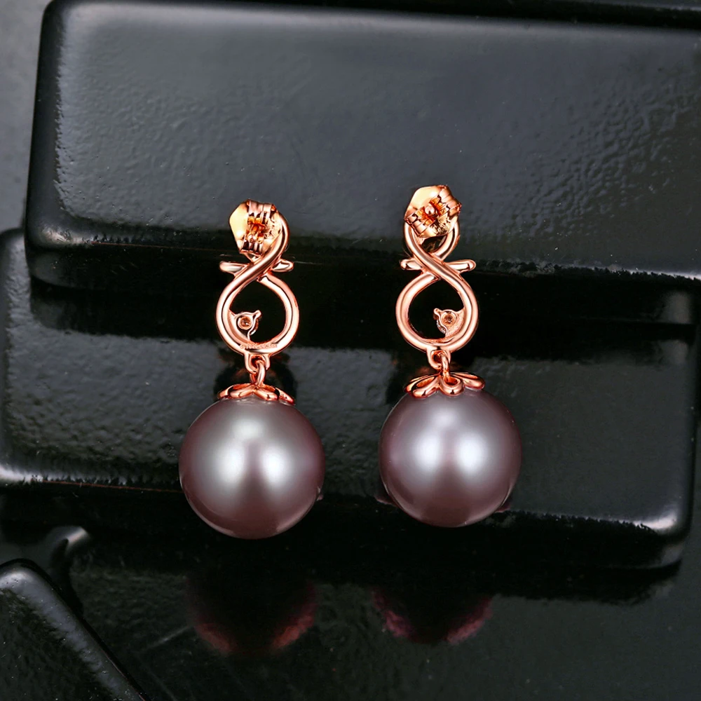 Женские серьги из розового золота с пресноводным жемчугом 12 13 мм|earrings free|earrings free
