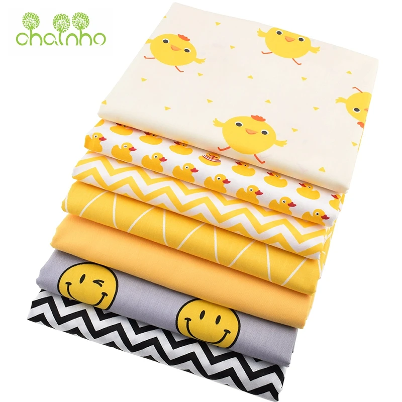 7 шт./лот саржевая хлопковая ткань Лоскутная мультяшная ручная работа шитье