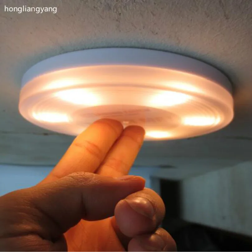 

universal with back glue diameter 125mm LED car interior light AAA Battery WHITE YELLOW free shipping