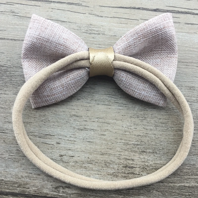 Милая нейлоновая повязка на голову с бантом ручной работы для маленьких девочек