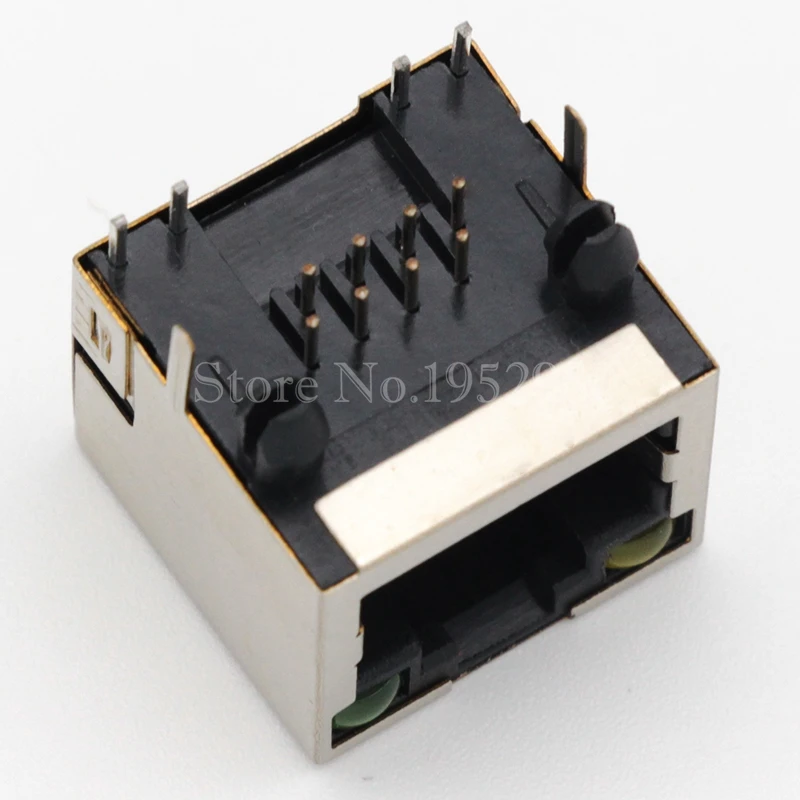 Сетевой разъем Ethernet RJ45 10 шт./лот медный корпус коннектор 8P8C со светодиодными