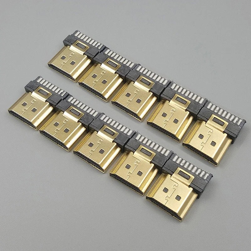 10 шт. HDMI 19Pin мужской золотой пластинчатый штекер Проволочный припой DIY соединительные приспособления