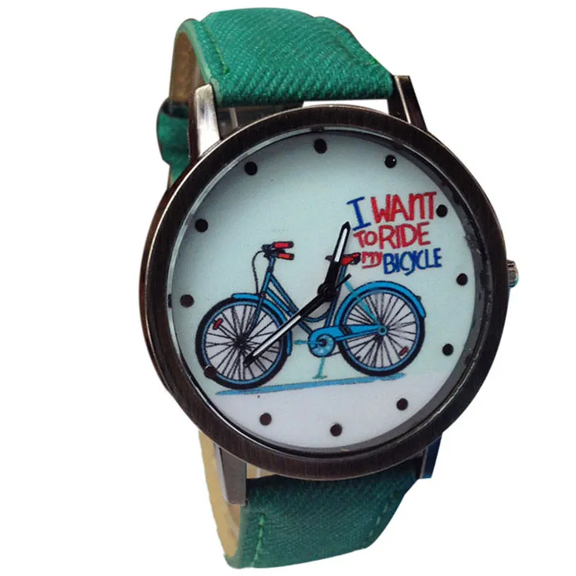 Модные женские часы повседневные модные с джинсовым ремешком велосипедные