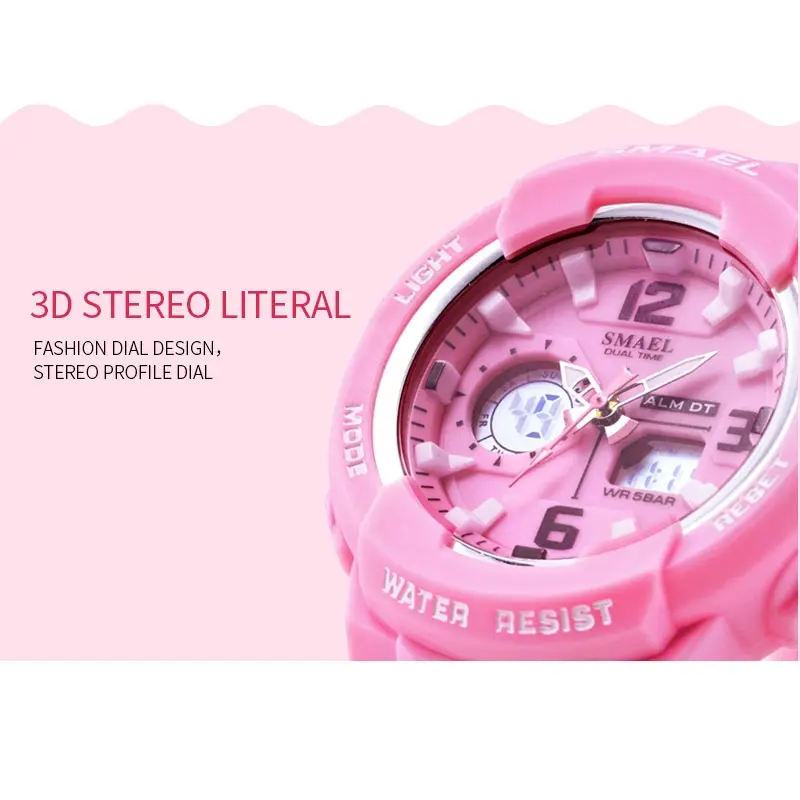 Новые SMAEL Relogio Feminino Брендовые Часы мужские спортивные часы с двойным дисплеем пара 50 м водонепроницаемые кварцевые женские часы