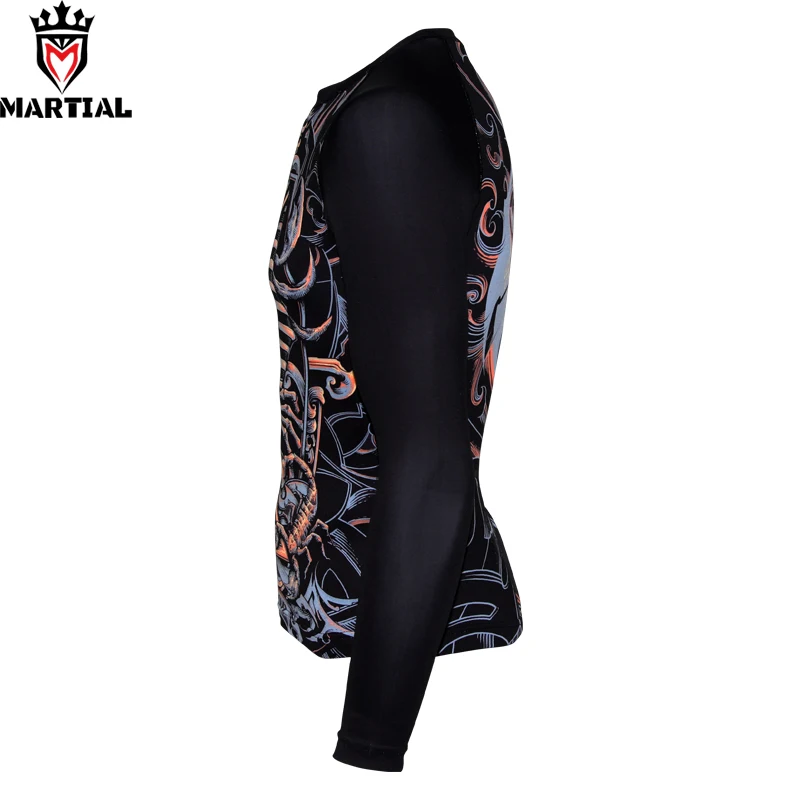 Боевые искусства: скорпион Сублимация mma rashguards bjj Джерси боксерские